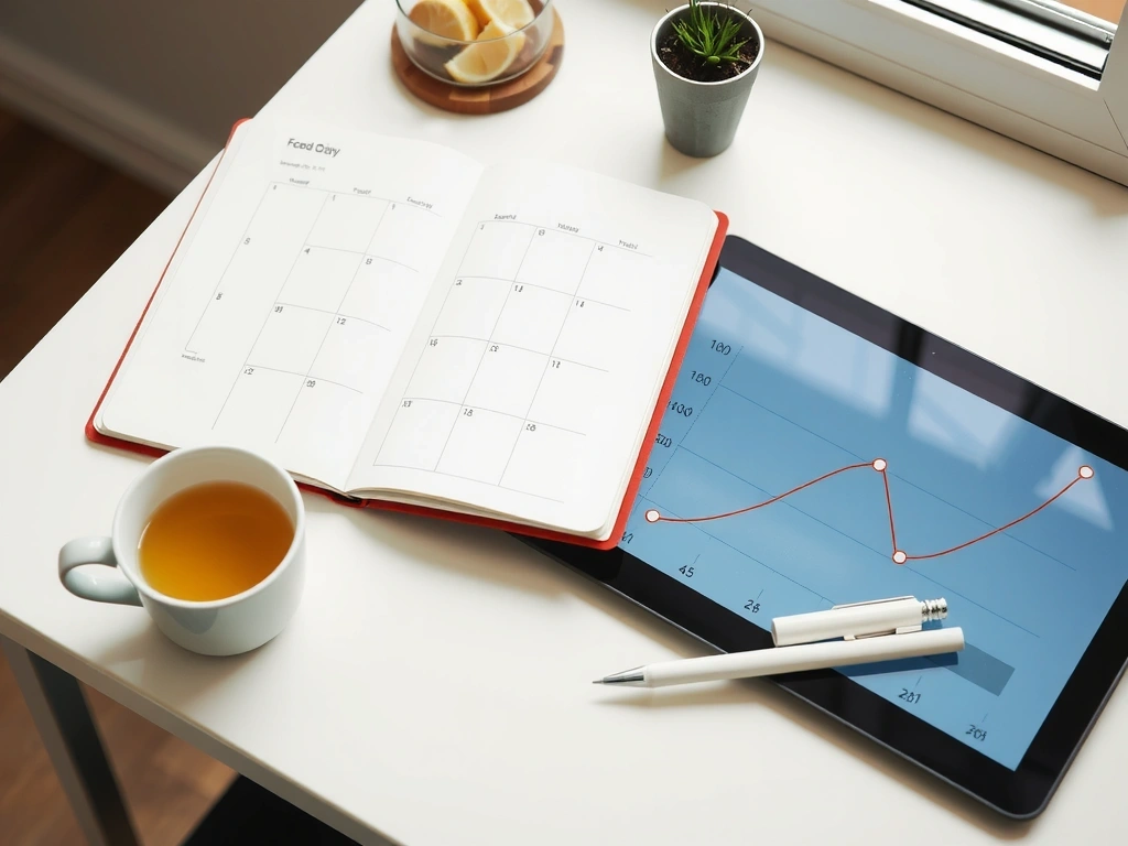 Analyse-Materialien auf einem Schreibtisch